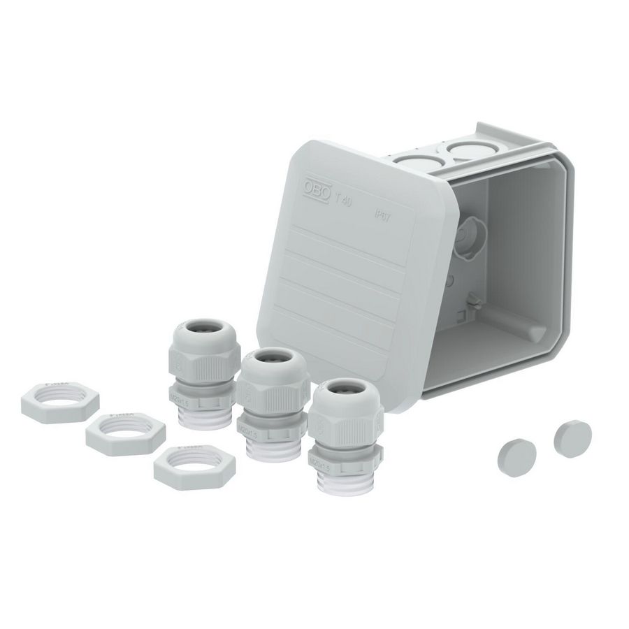 Junction box with 3xV-TEC VM and 3x116 Polypropyleen