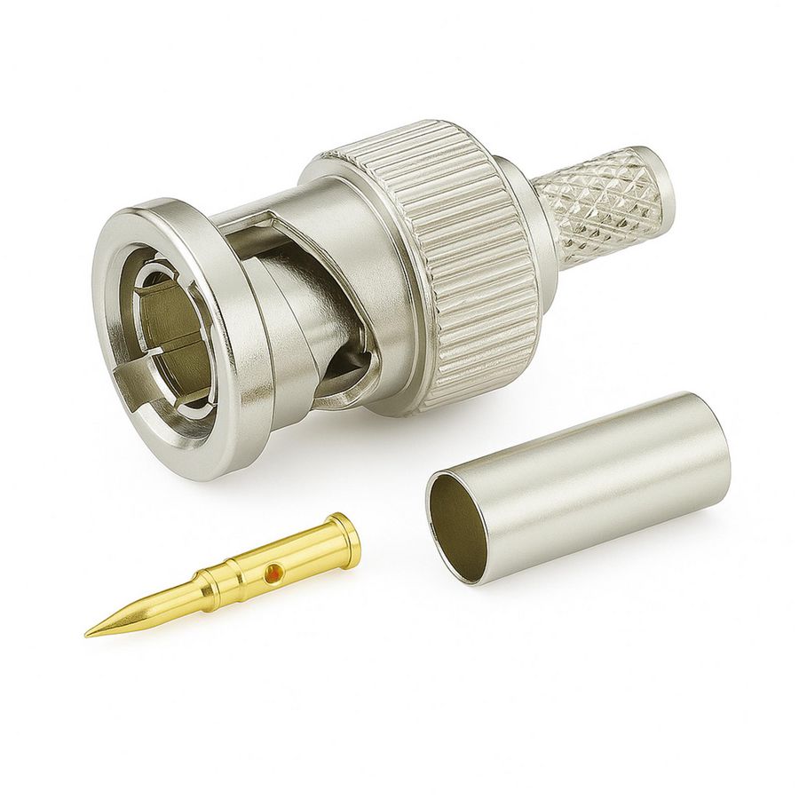 Kist a 10st. Connector BNC 75 ohm Kabeldeel Male recht 6mm