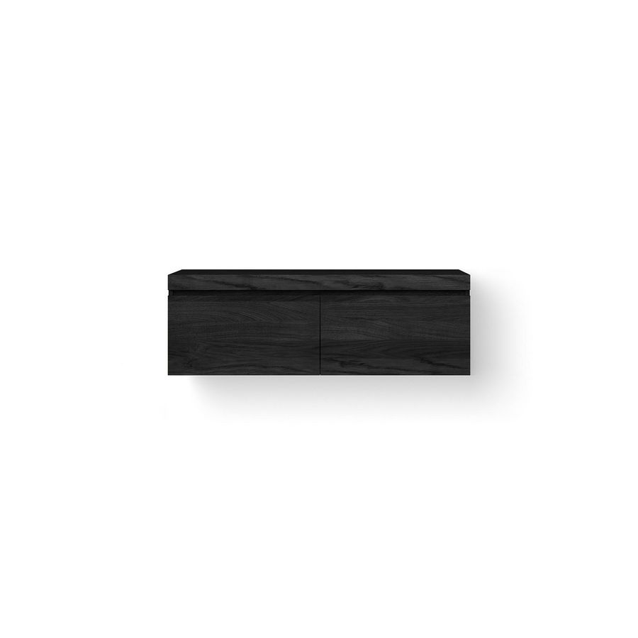 Wooden Drawer Box 120 cm 2 la eiken, black
