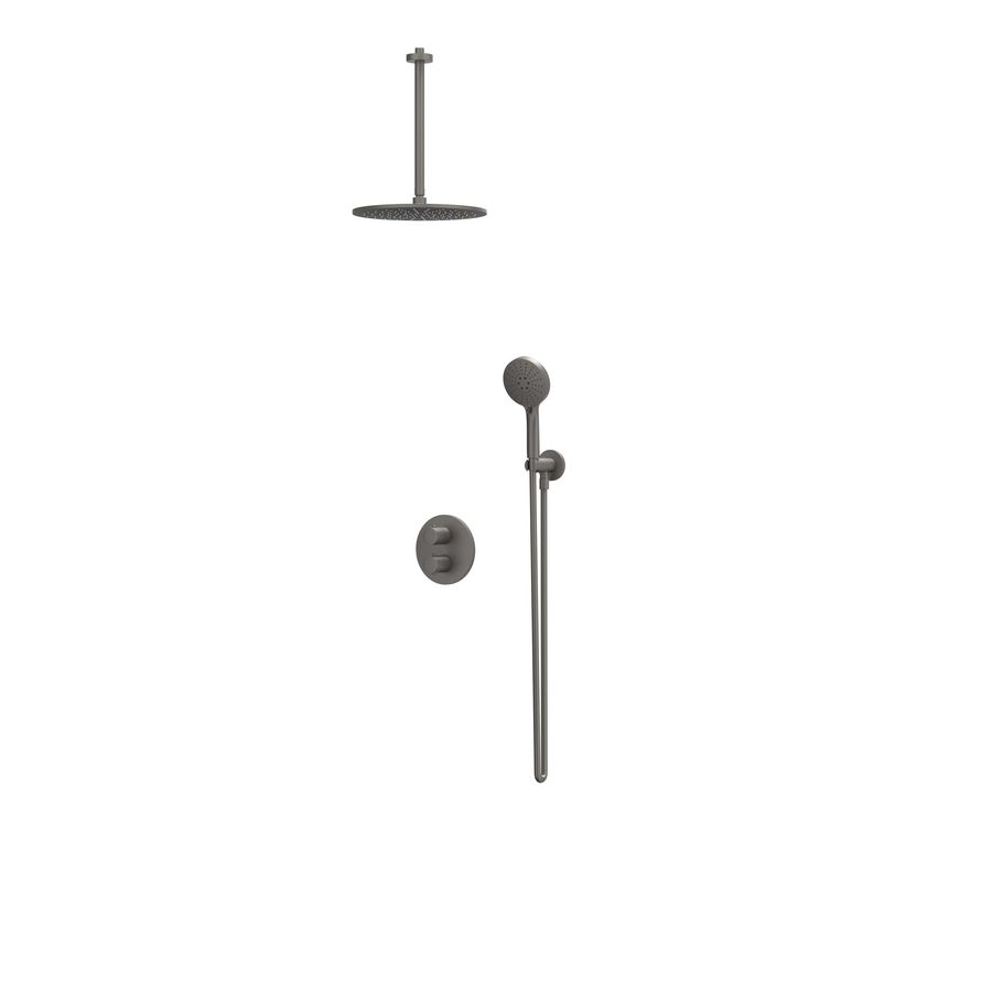 Afbouwdeel regendouche IVY combiset Bond 2 inbouwthermostaat houder gebor. metal black CSB2EXGMFCA excl. inbouwbox