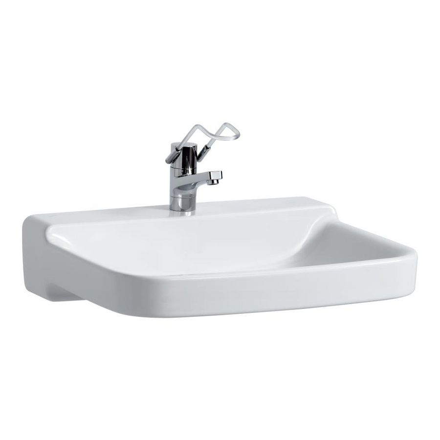 Wastafel onderrijdbaar 650x550mm 1 kraangat wit MIVA