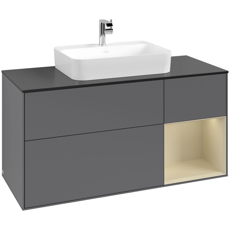 Wastafelonderkast Finion 1200x603x501mm Antr. Matt Lacquer G422HJGK