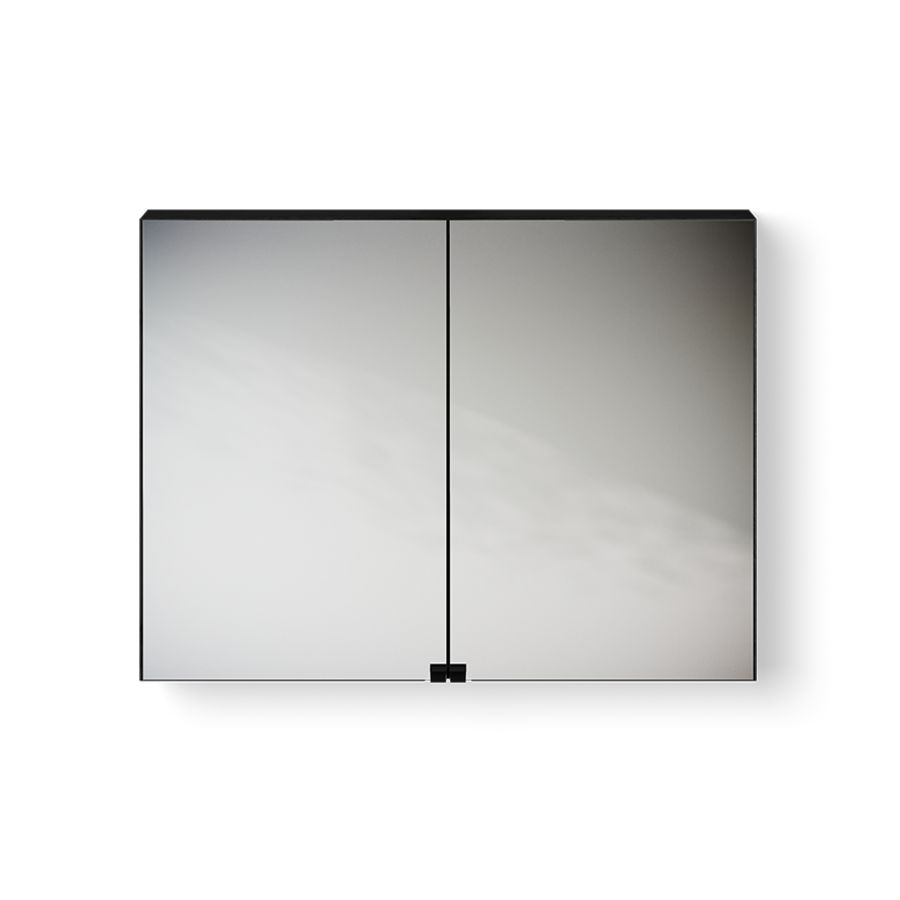 Wooden Mirror Cabinet / spiegelkast 700mm eiken black incl. stopcontact excl. verlichting
