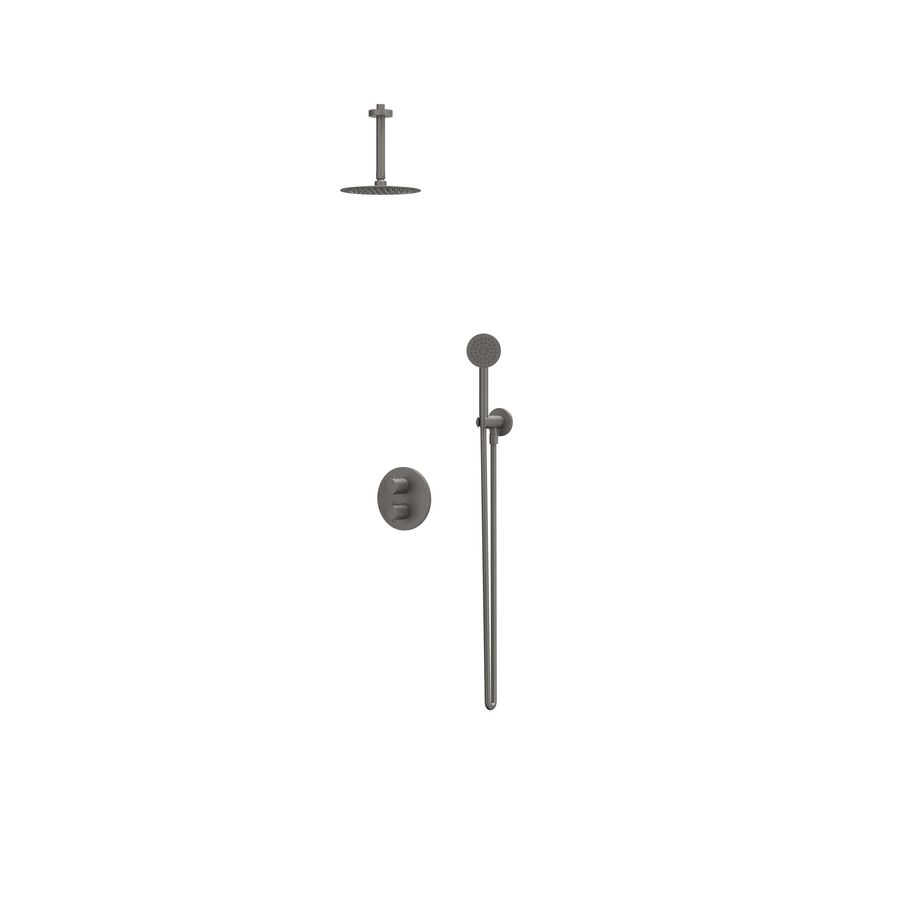Afbouwdeel regendouche IVY combiset Bond 2 inbouwthermostaat houder gebor. metal black CSB2EXGMCABA excl. inbouwbox