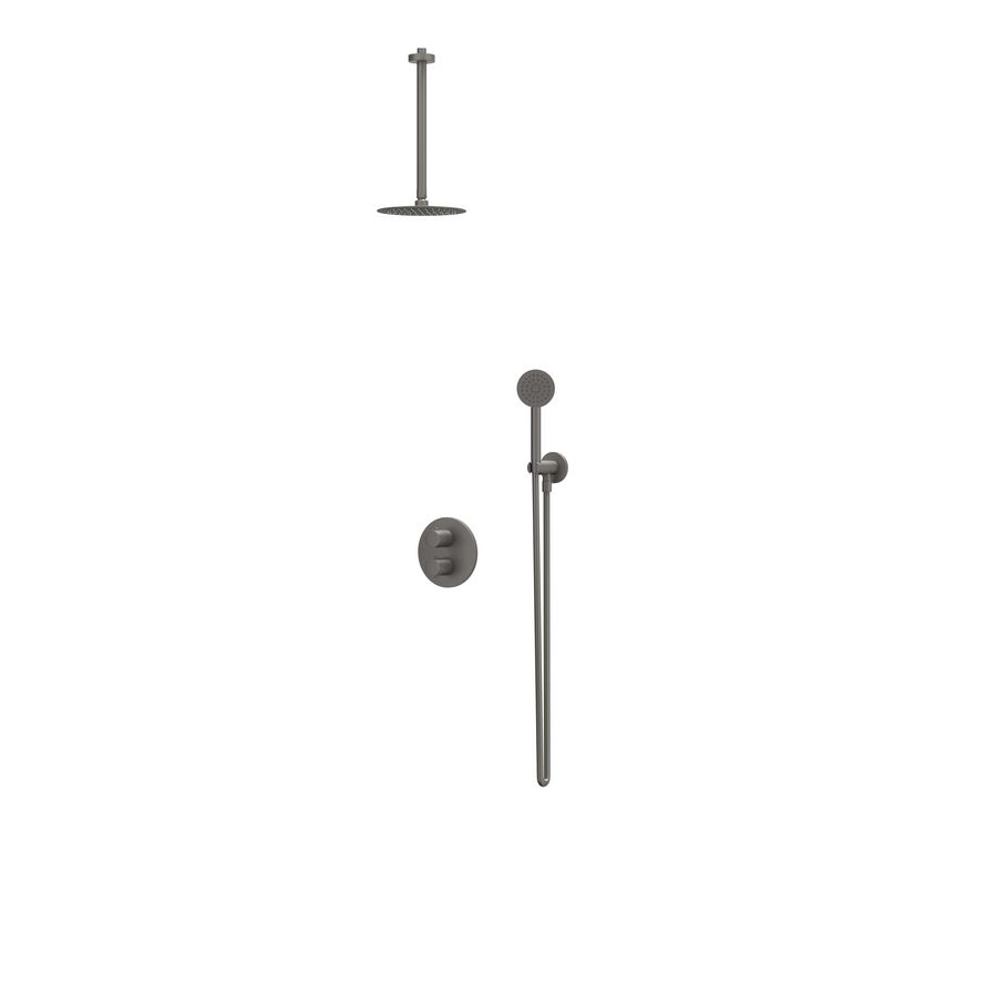 Afbouwdeel regendouche IVY combiset Bond 2 inbouwthermostaat houder gebor. metal black CSB2EXGMCACA excl. inbouwbox