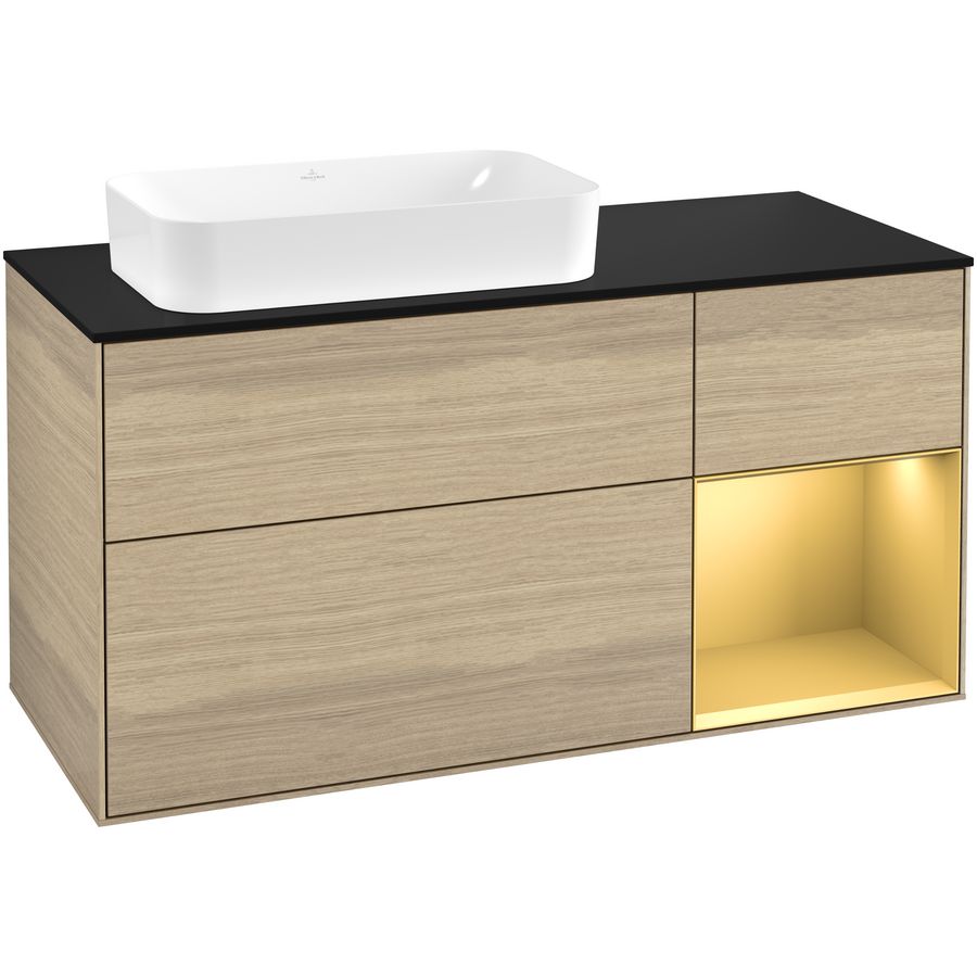 Wastafelonderkast Finion 1200x603x501mm Oak Veneer G282HFPC