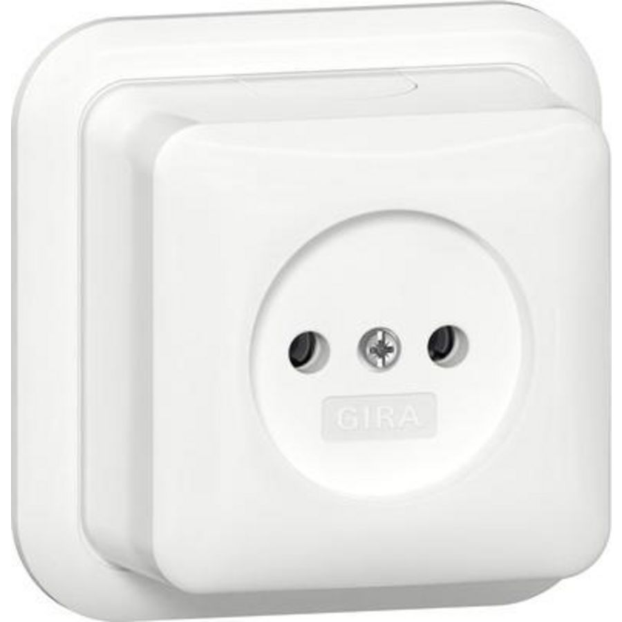 wandcontactdoos ongeaard 2-p + K/P25 Opbouw zuiver wit