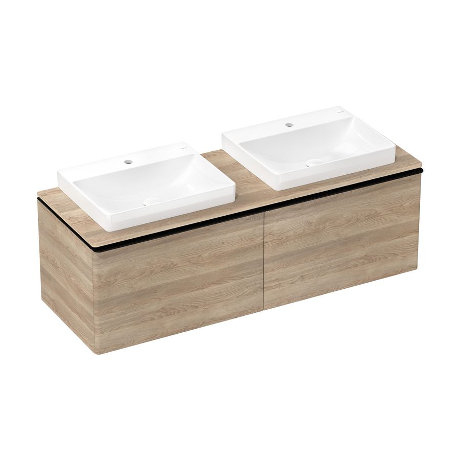 Onderkast Natural Oak 1560x550mm 2x la voor consoles greepkleur mat zwart Xelu Q 54072670