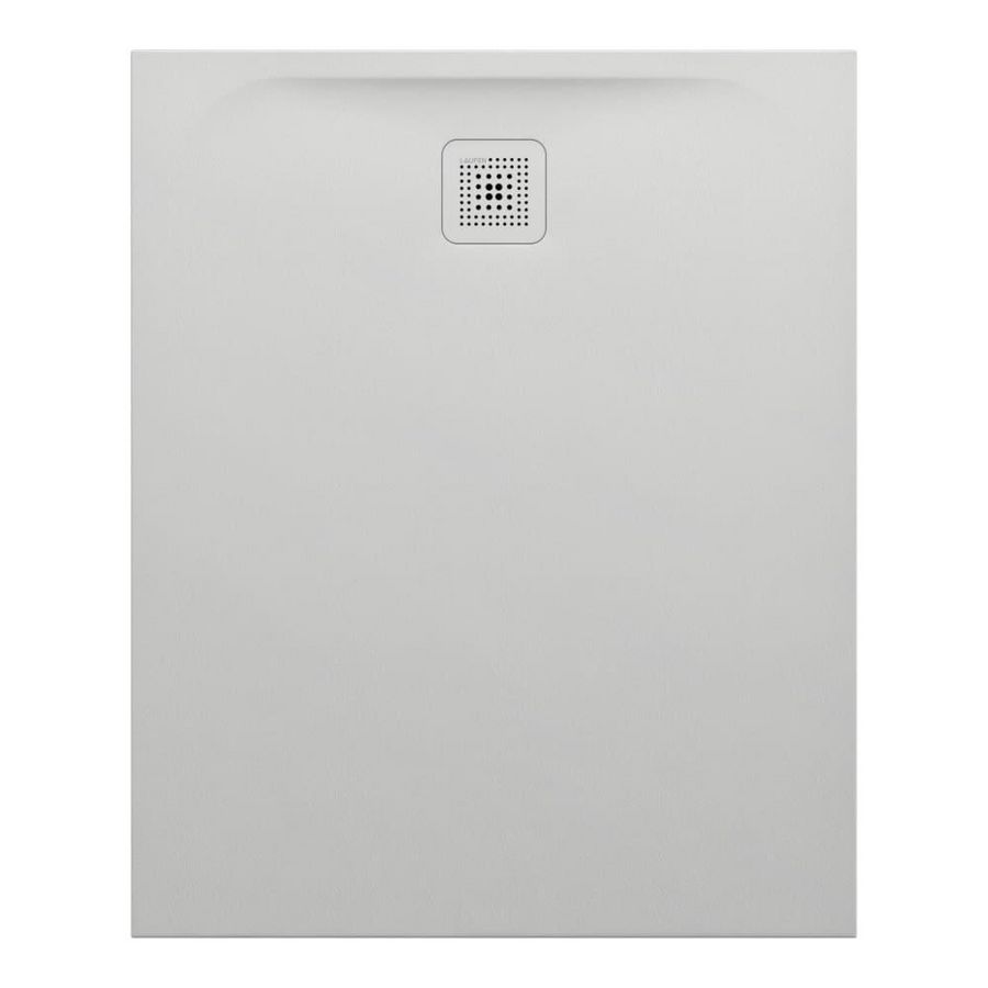 Douchevloer 1100x900mm rechthoekig light grey Marbond composiet afvoer aan  zijde