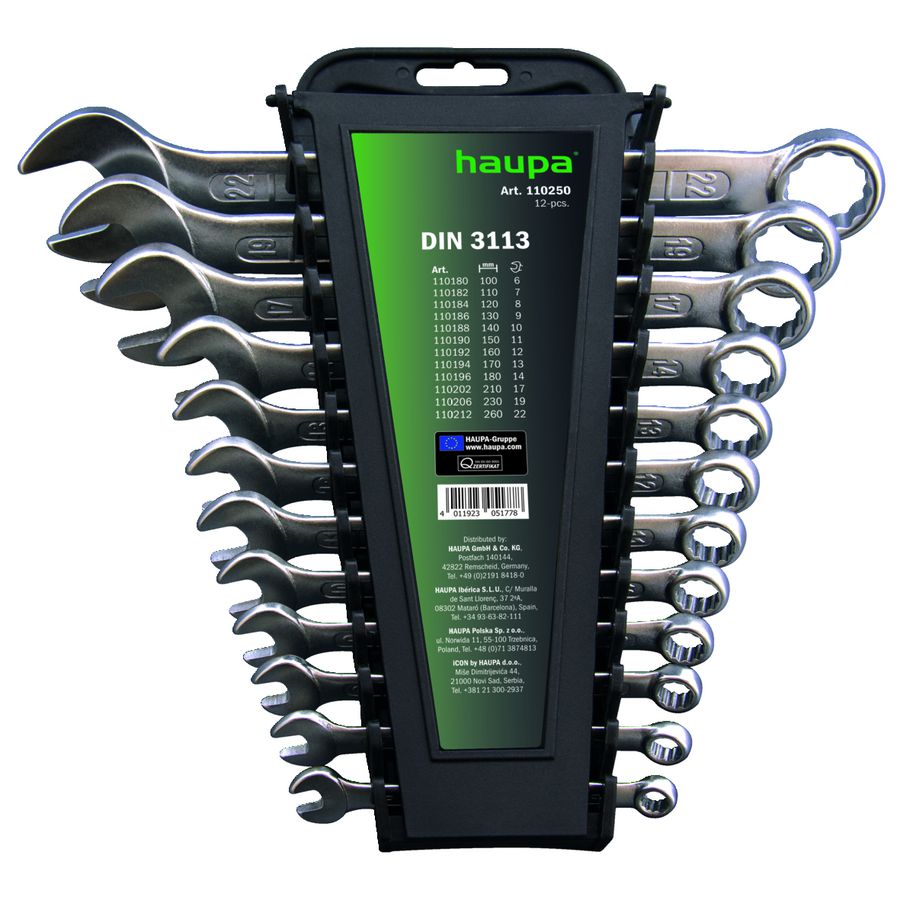 Ring-steeksleutelset 12-delig