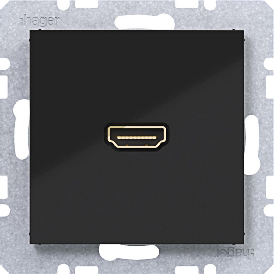 HDMI-contactdoos A.x/C.x nachtzwart glanzend