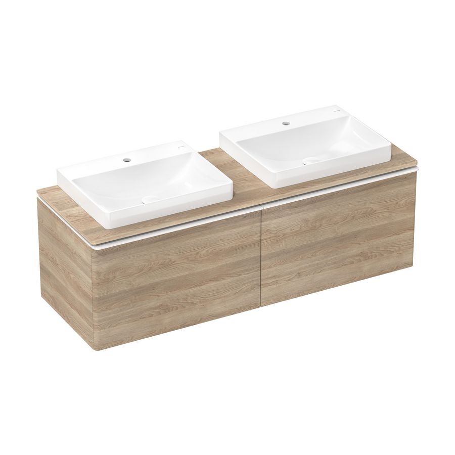 Onderkast Natural Oak 1560x550mm 2x la voor consoles greepkleur mat wit Xelu Q 54072700
