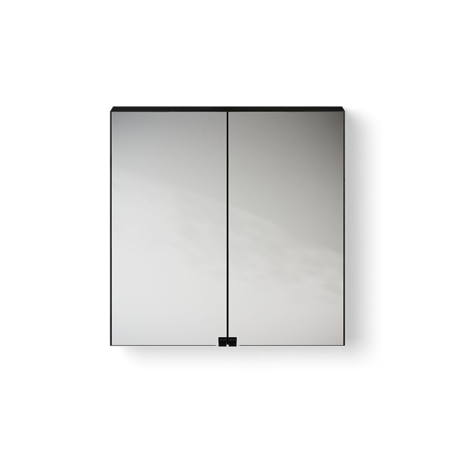 Wooden Mirror Cabinet / spiegelkast 600mm eiken black incl. stopcontact excl. verlichting