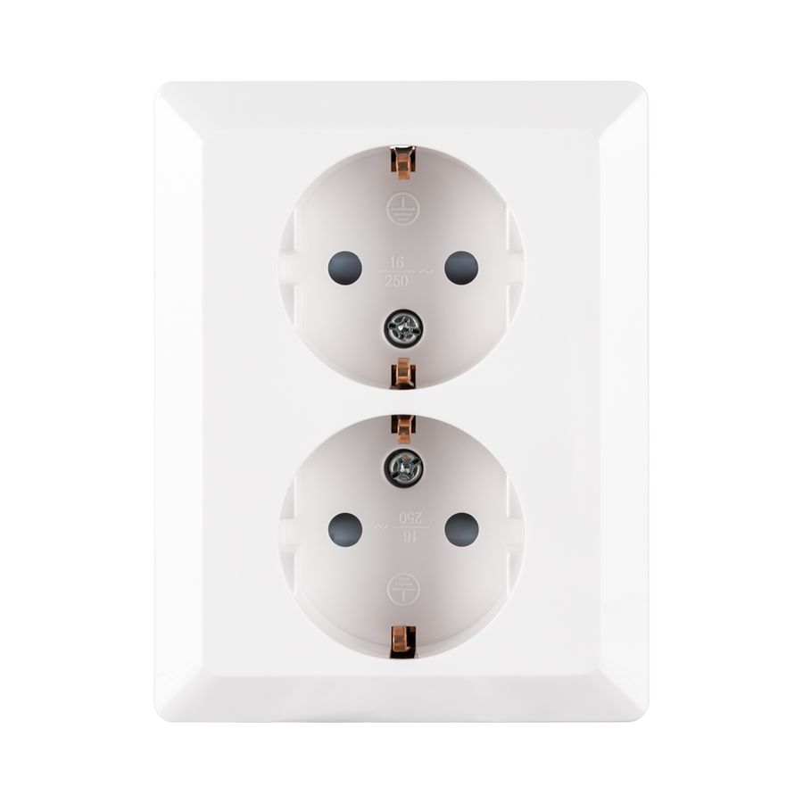 Wandcontactdoos Half Opbouw 2-voudig RA Alpin Wit