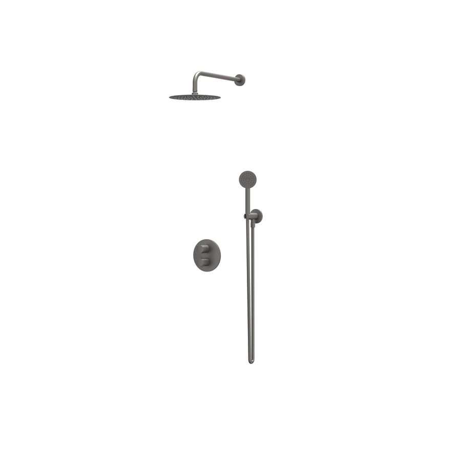 Afbouwdeel regendouche IVY combiset Bond 2 inbouwthermostaat houder gebor. metal black CSB2EXGMCBAA excl. inbouwbox