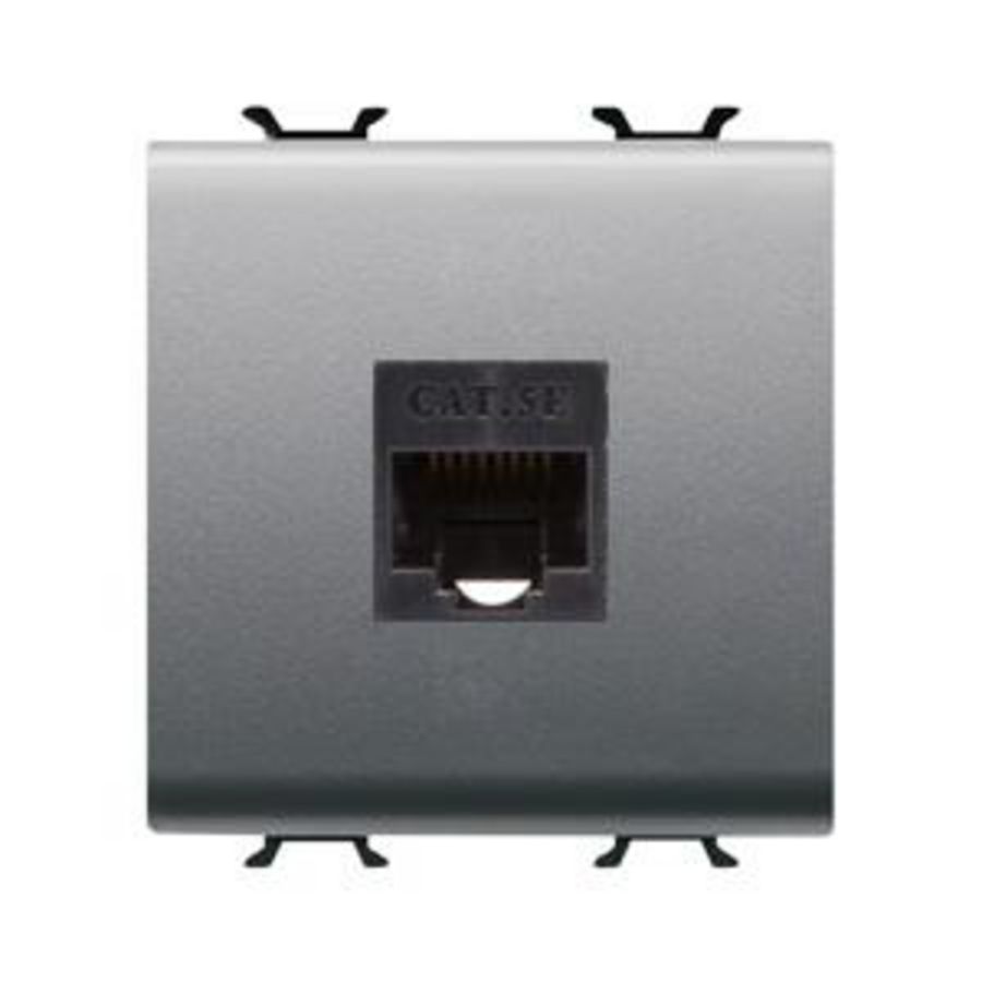 RJ45 SOCKET-CATEGORY 5e-UTP-2 MODULES-TITANIUM-CHO