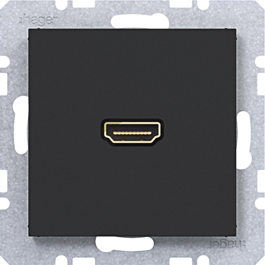HDMI-contactdoos A.x/C.x nachtzwart mat