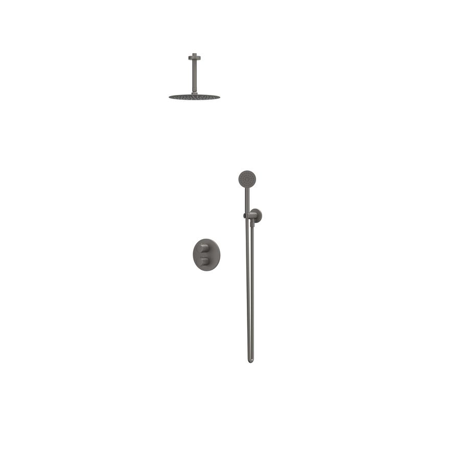Afbouwdeel regendouche IVY combiset Bond 2 inbouwthermostaat houder gebor. metal black CSB2EXGMCBBA excl. inbouwbox
