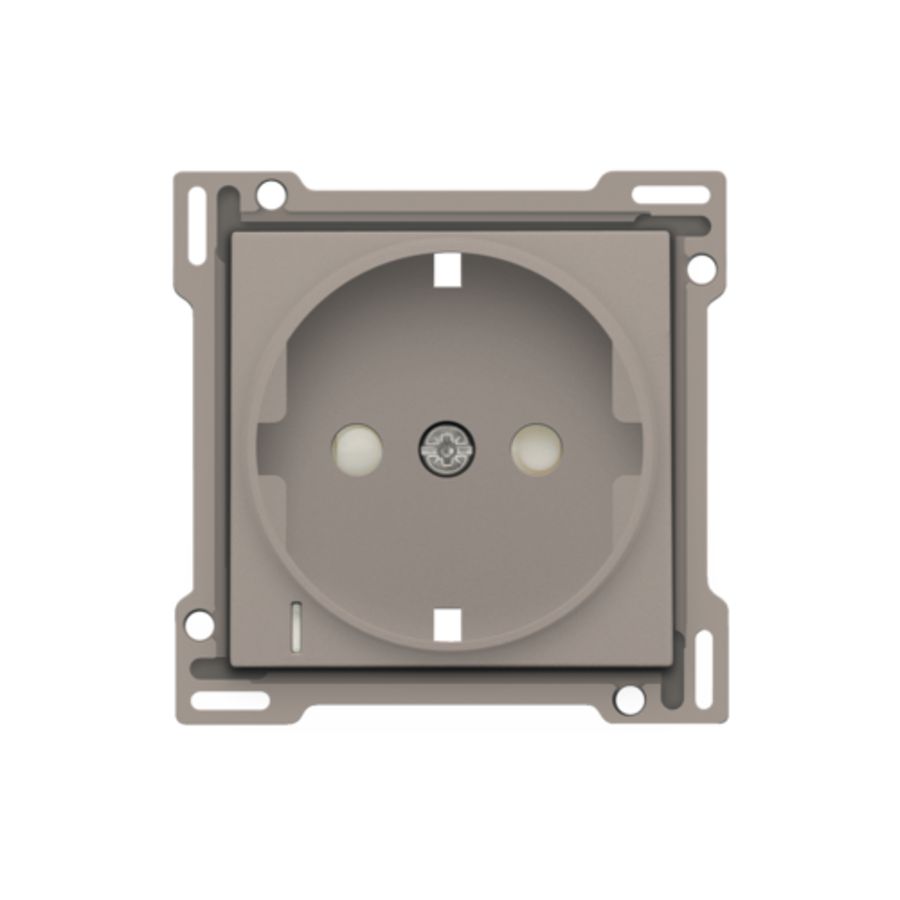 Afwerkingsset stopcontact randaarde besch/spanning Bronze