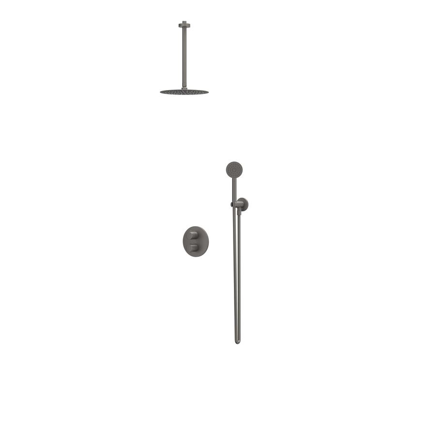 Afbouwdeel regendouche IVY combiset Bond 2 inbouwthermostaat houder gebor. metal black CSB2EXGMCBCA excl. inbouwbox