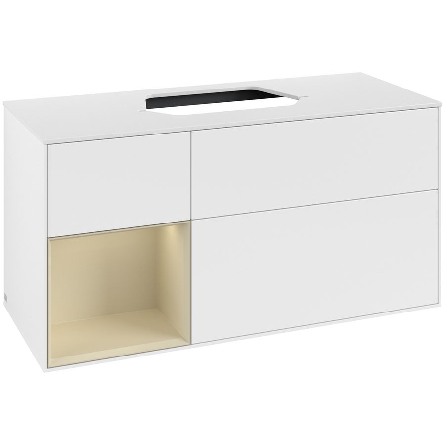 Wastafelonderkast Finion 1200x603x501mm White Matt Lacquer F411HJMT