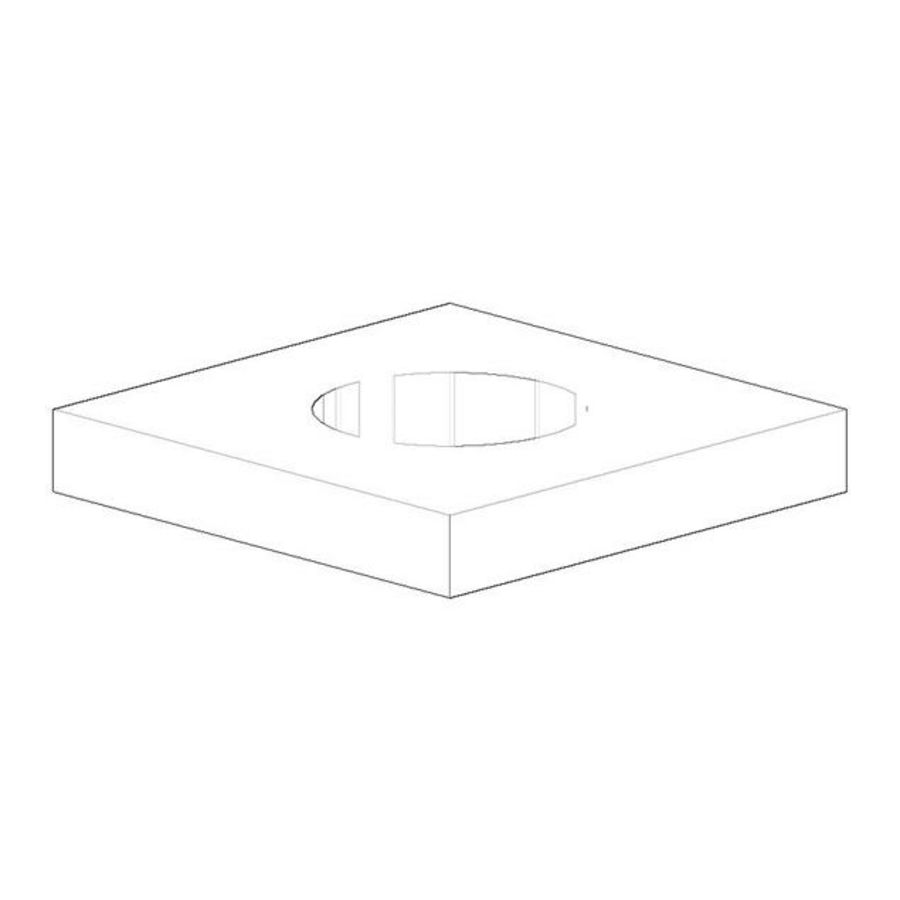 Rozet 60x60x9x27,3mm Platina gebors.