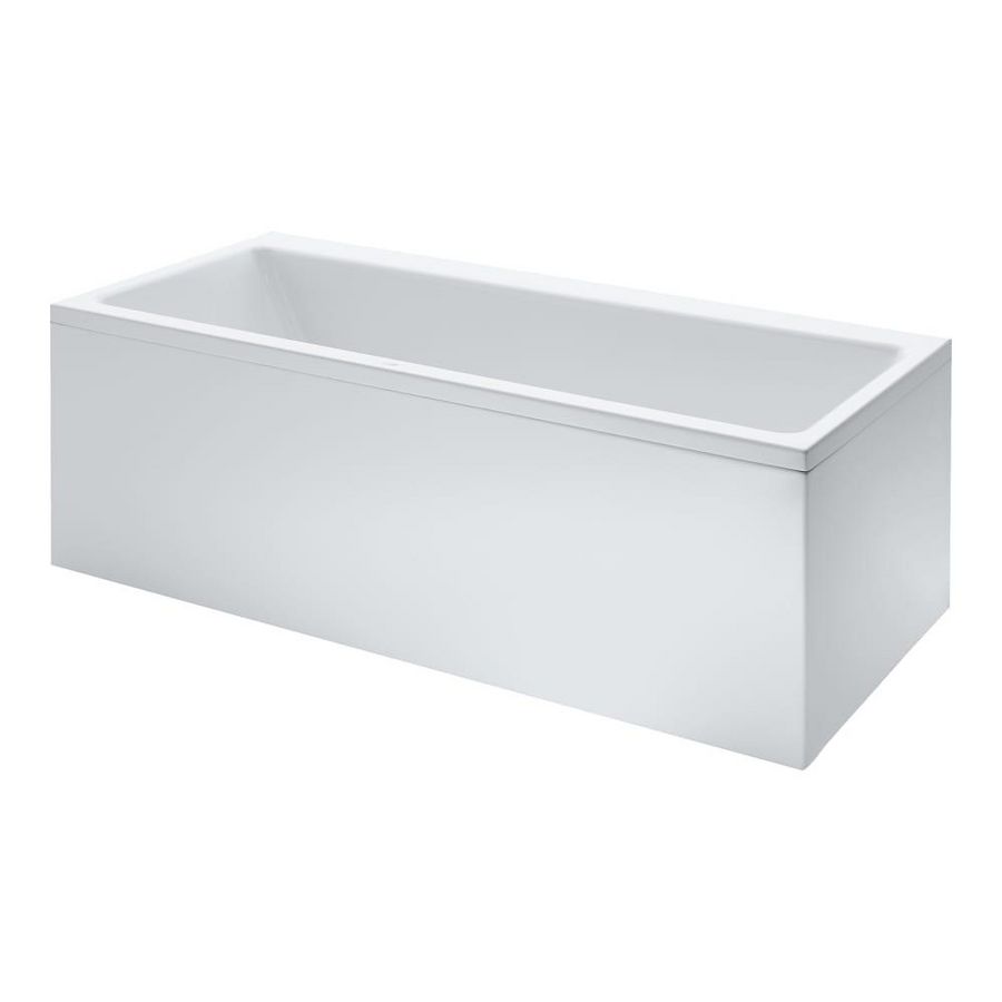 Bad 1800x800mm hoek links met frame en l-paneel rechts wit