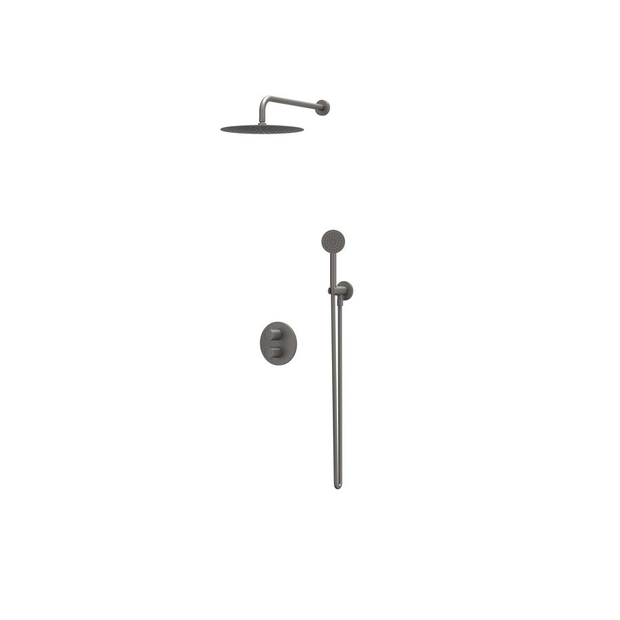 Afbouwdeel regendouche IVY combiset Bond 2 inbouwthermostaat houder gebor. metal black CSB2EXGMCCAA excl. inbouwbox