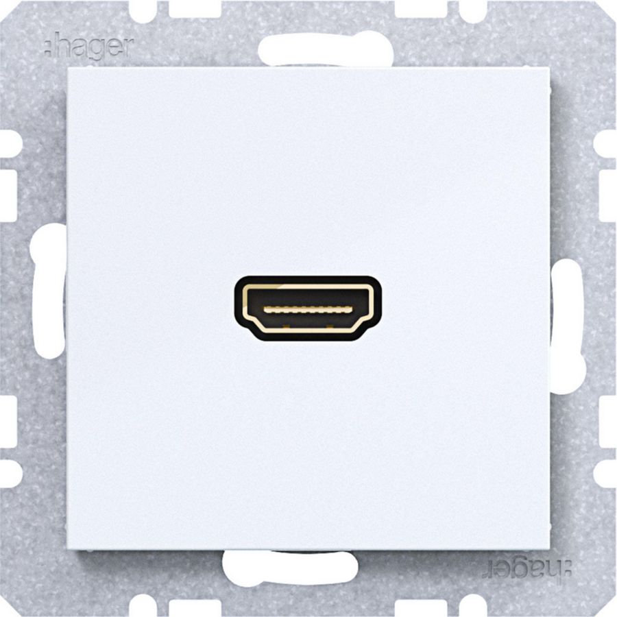 HDMI-contactdoos A.x/C.x lichtwit glanzend