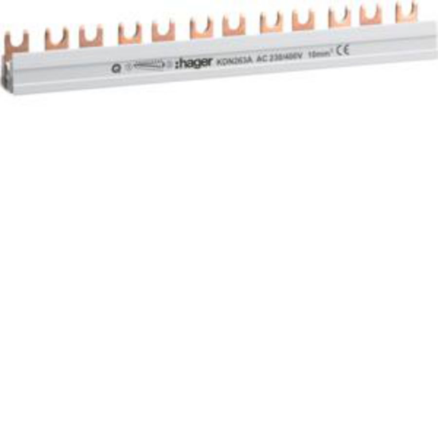 Aansluitrail vork 2P 10mm² 12 modulen