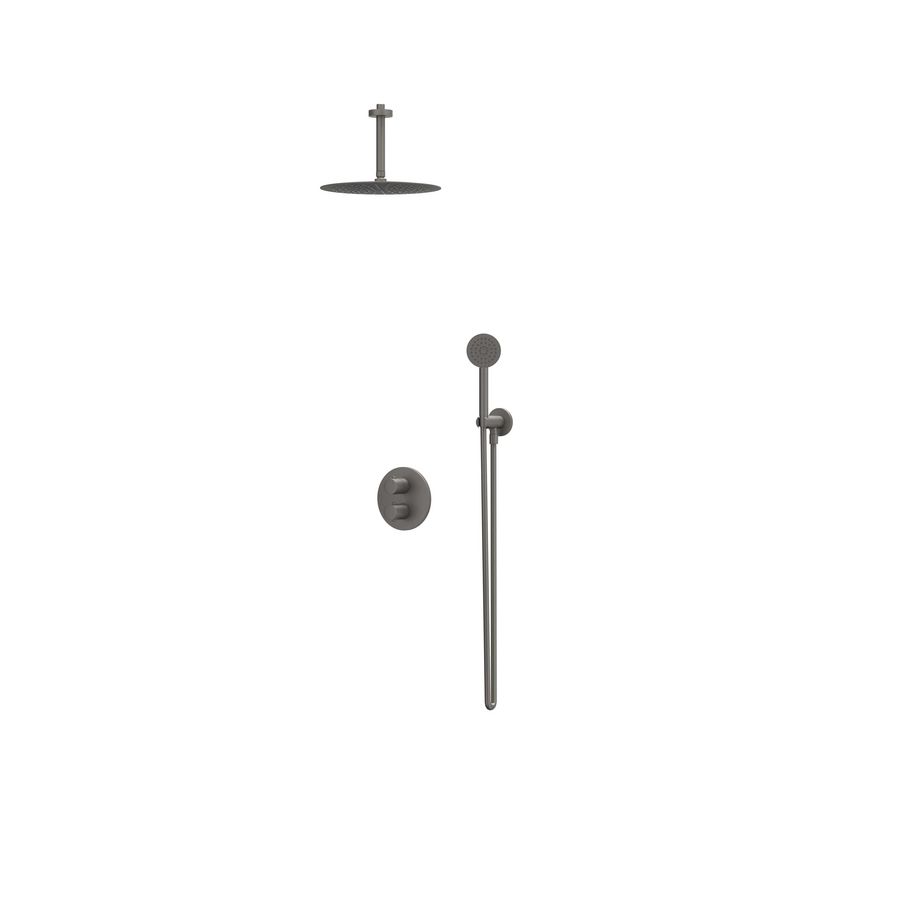 Afbouwdeel regendouche IVY combiset Bond 2 inbouwthermostaat houder gebor. metal black CSB2EXGMCCBA excl. inbouwbox