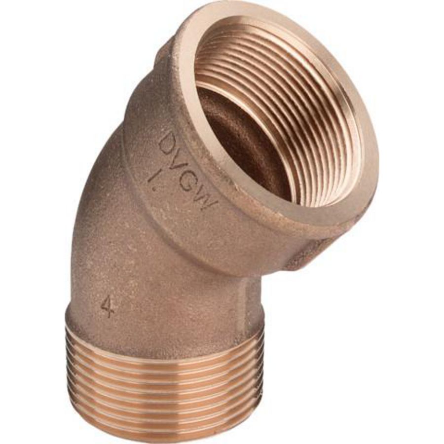 Draadbocht 45° brons 1" bn.xbu. 3121 VVE=5