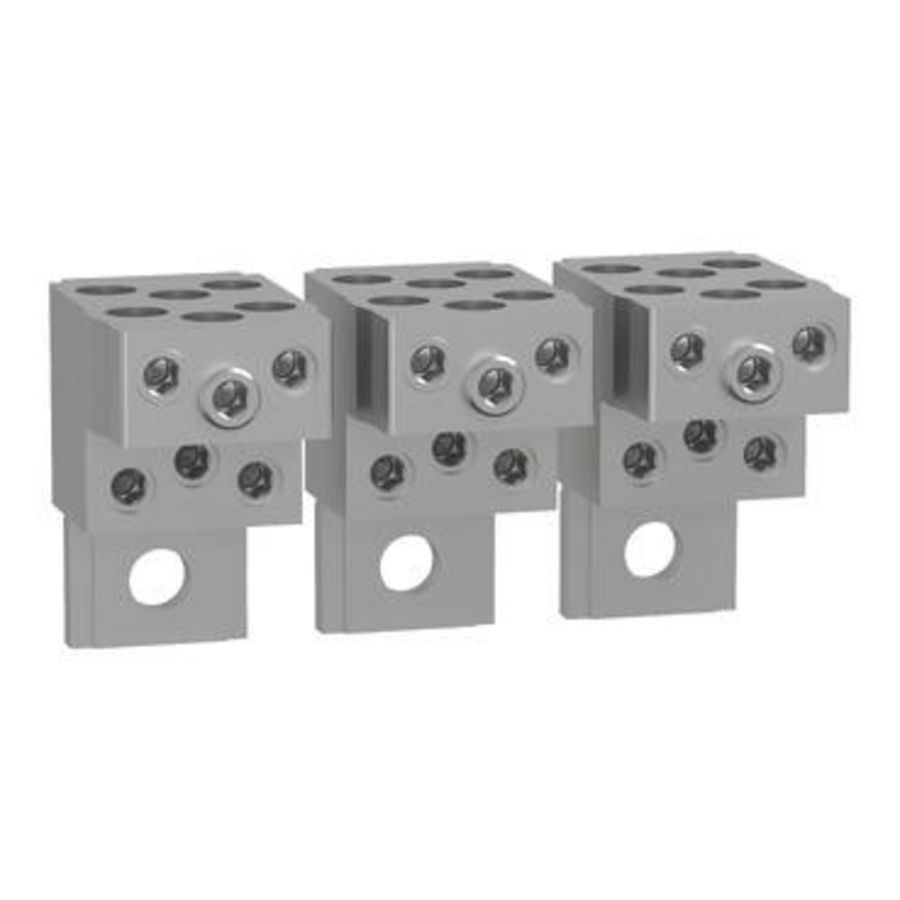 Aluminium connector-voor 6 kabels 1,5 tot 35mm² -voor Transf