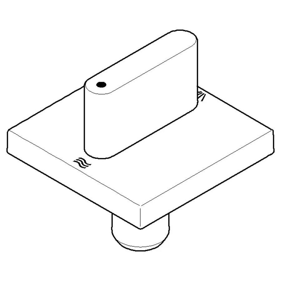 Greep v. 2-weg omst. bdkp ovaal puur 60x60x40mm plat. gebor