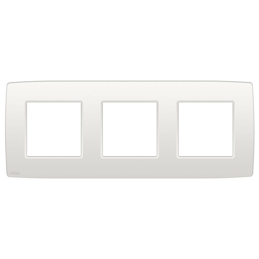3-Voudige afdekplaat 71mm centerafst. Ori. white