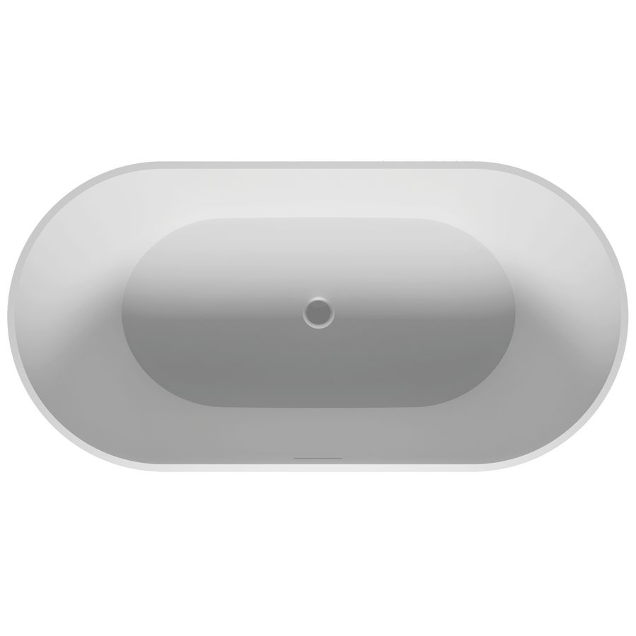 Vrijstaand ligbad Bilbao 150x75cm mat wit solid surface incl. sifon