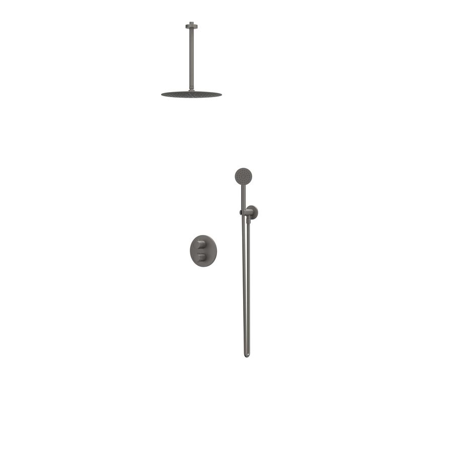 Afbouwdeel regendouche IVY combiset Bond 2 inbouwthermostaat houder gebor. metal black CSB2EXGMCCCA excl. inbouwbox