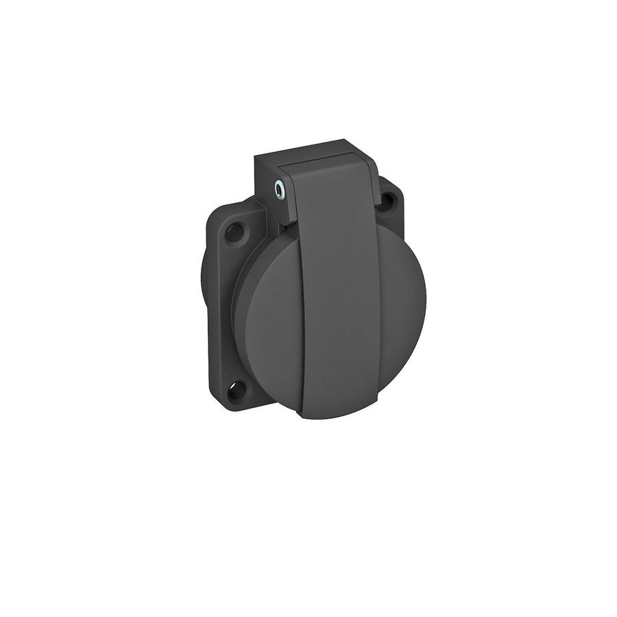 Paneel stopcontact 0gr 1-voudig beschermd deksel 50x61mm
