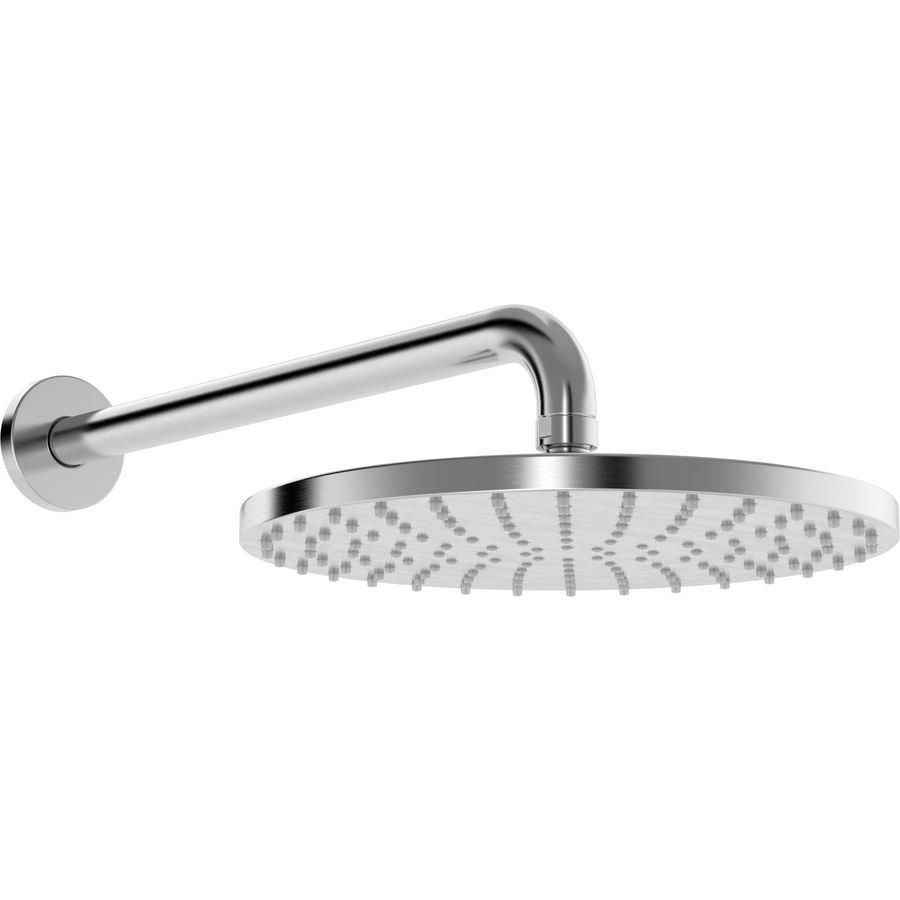 Regendouche d 250 mm Wandmontage Geborsteld staal diam.250