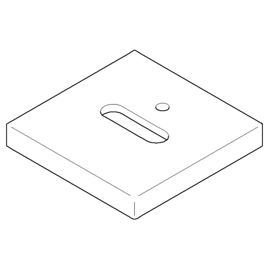 Rozet staande uitloop wastafel afvoer.60x60x9mm chr geb