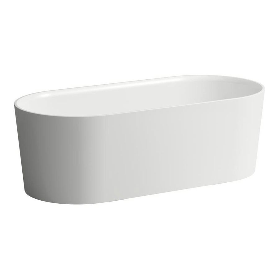 vrijstaand bad 1600x750mm m. overl. incl. click-clack waste wit