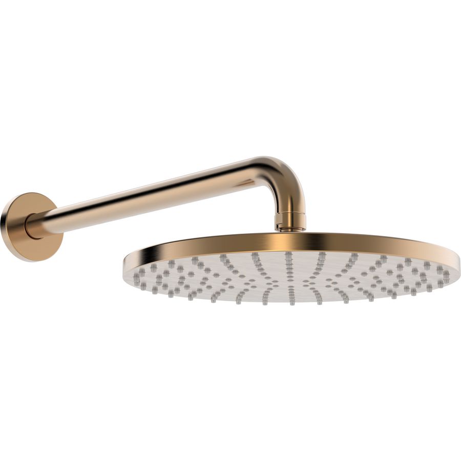 Regendouche d 250 mm Wandmontage Geborsteld brons diam.250