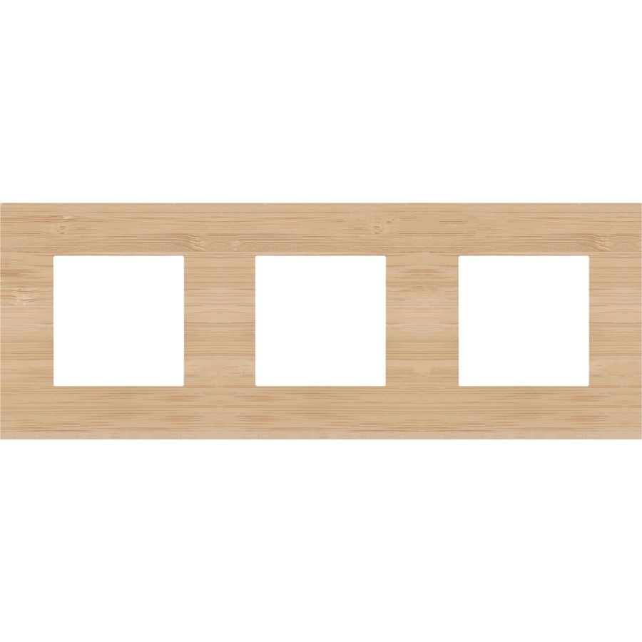 3-Voudige afdekplaat 71mm centerafst. Pure bamboo
