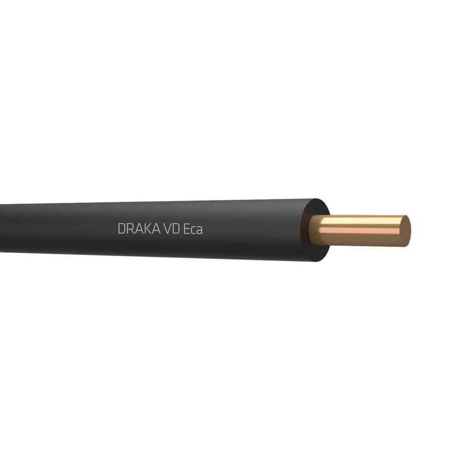 Doos a 100m. installatiedraad VD Eca bk# 1,5mm² (Zwart)