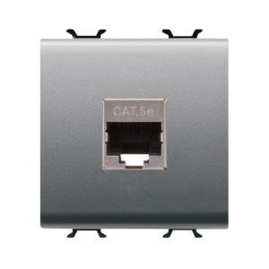 RJ45 SOCKET-CATEGORY 5e-FTP-2 MODULES-TITANIUM-CHO