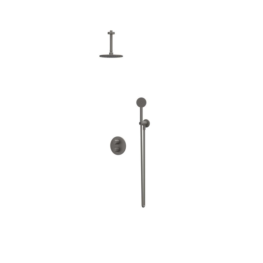 Afbouwdeel regendouche IVY combiset Bond 2 inbouwthermostaat houder gebor. metal black CSB2EXGMCDBA excl. inbouwbox