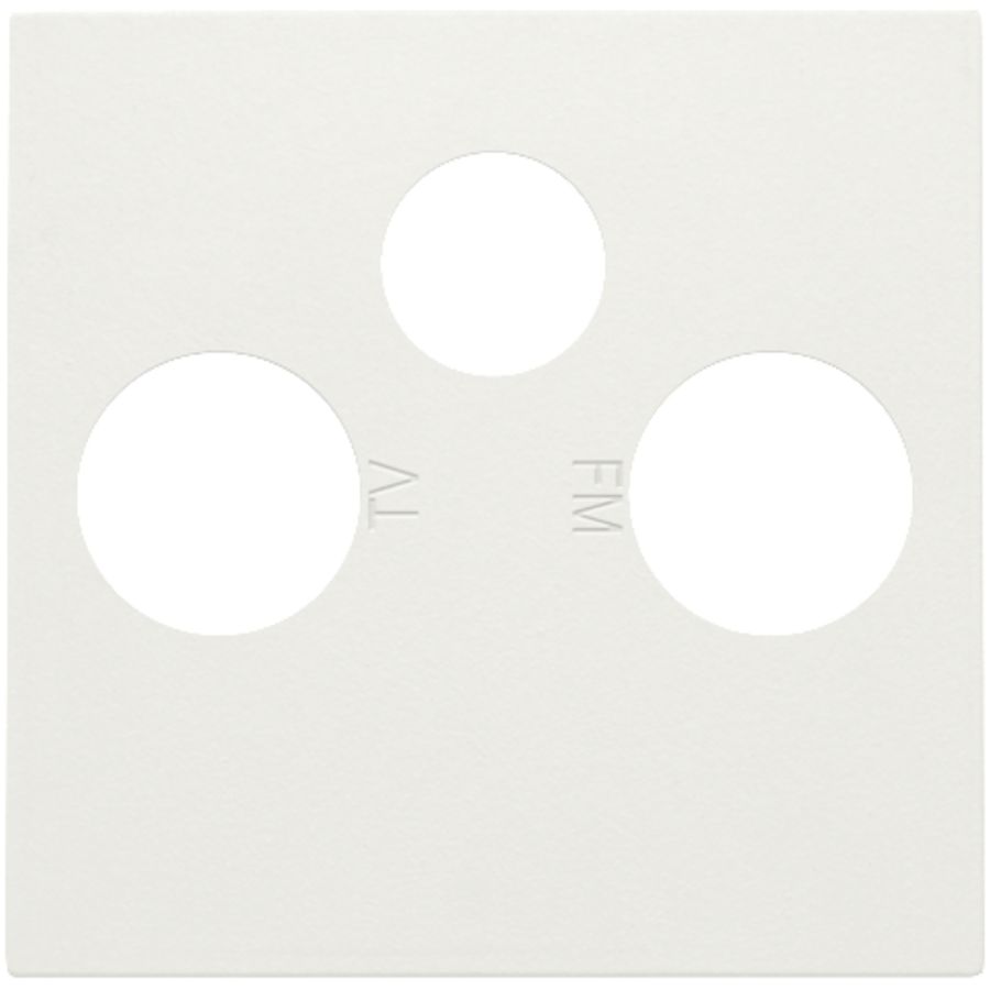 Afwerkingsset 2 enkelvoudige coaxaans. TV/FM/Satt. white