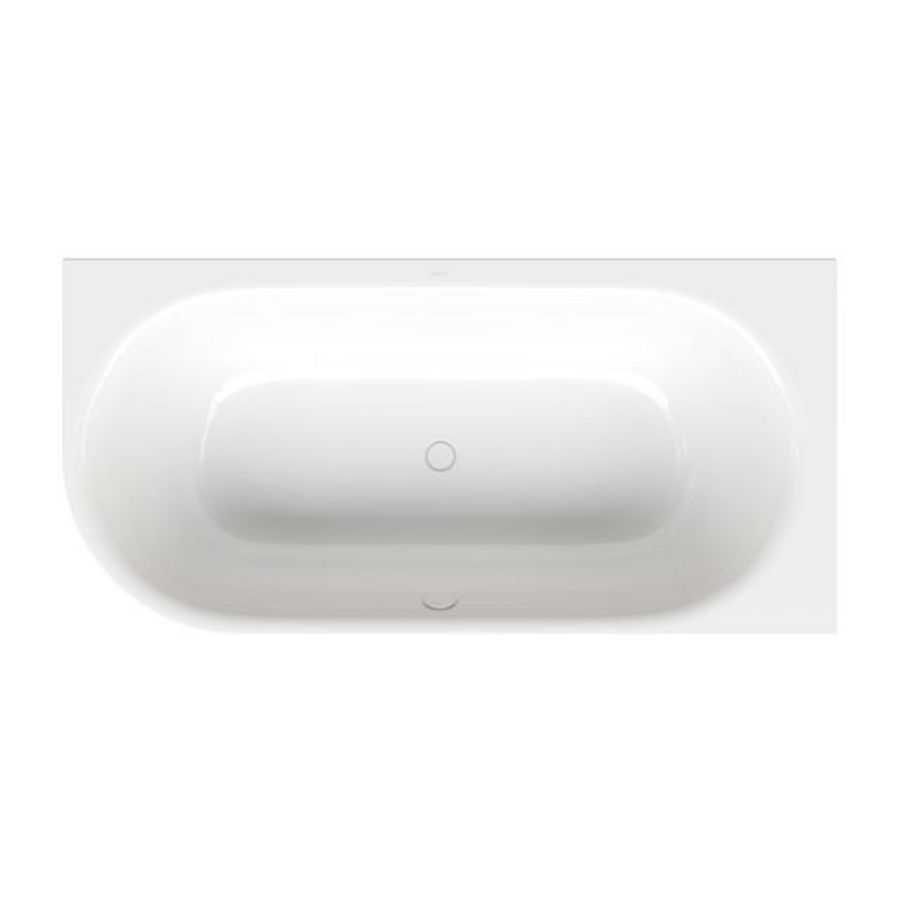 Ligbad staal geglazuurd duo BetteLux Oval V Silhouette 195x95cm wit AS antislip Sense