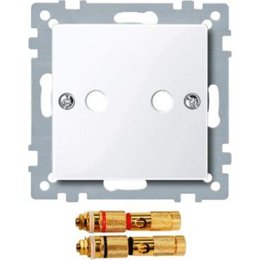 CentRALplate w. high-end loudspeaker conn. active white glos