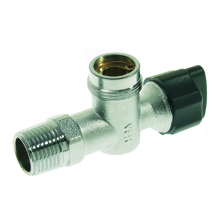 Gasaansluitkogelkraan chroom haaks 1/2xM24x1,5 bt.